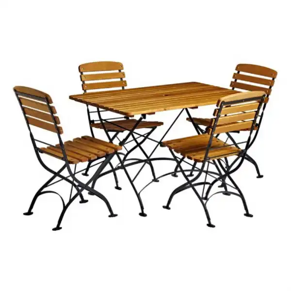 Archie Outdoor Rectangular Folding Table 120 x 70 And 4 Folding Chairs
