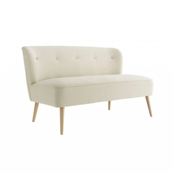 Cream Fabric 2 Seater Buttoned Back Sofa Bed