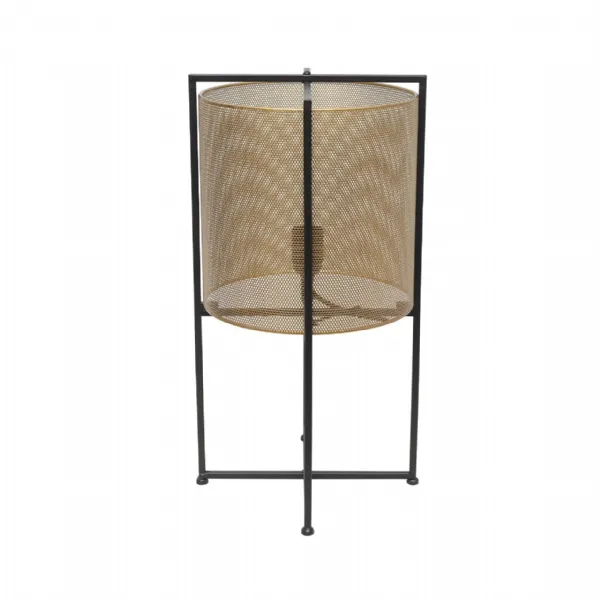 50cm Gold Mesh Metal Table Lamp With Black Base