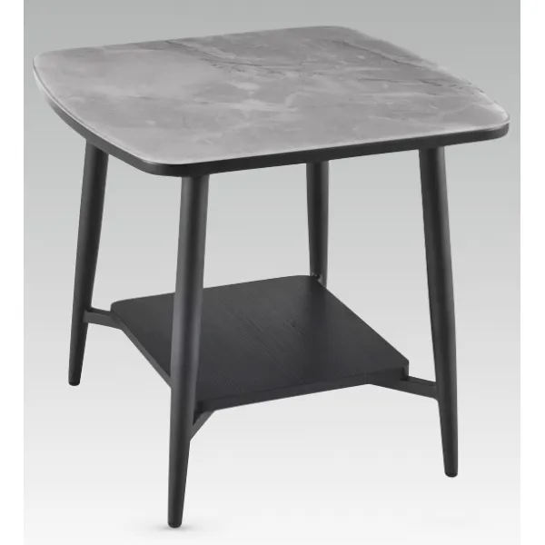 Grey Tempered Glass Top Lamp Table