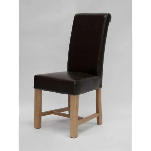 Chunky Scroll dining chair (Brown Oak) BYCAST