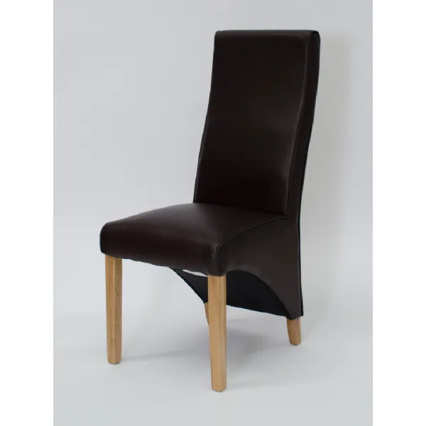 Wave Coco Matt Brown Leather Dining Chair