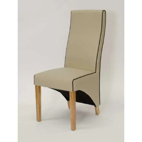 Wave Bone Noir Contrast piping Dining Chair