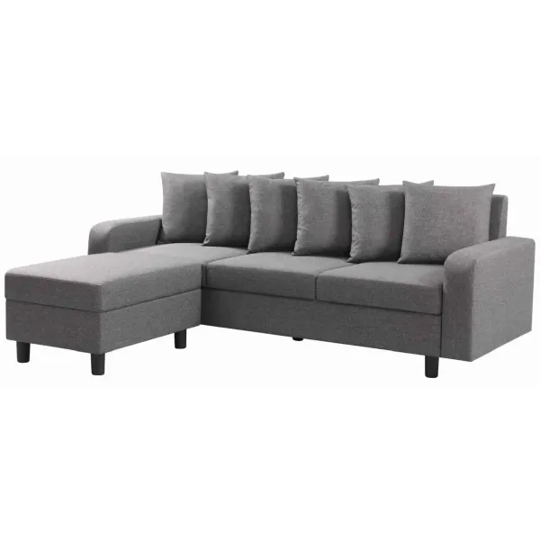 Corner Chaise Sofa in Grey Fabric