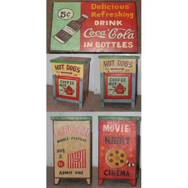 Hand Painted Vintage Movie Cabinet