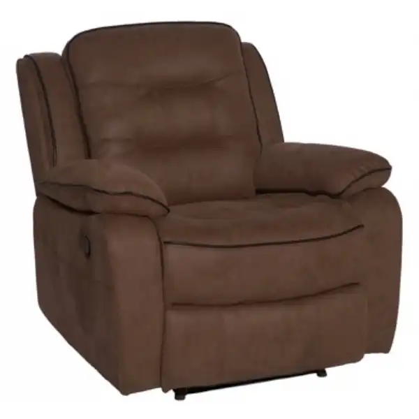 Brown Fabric Manual Recliner Armchair