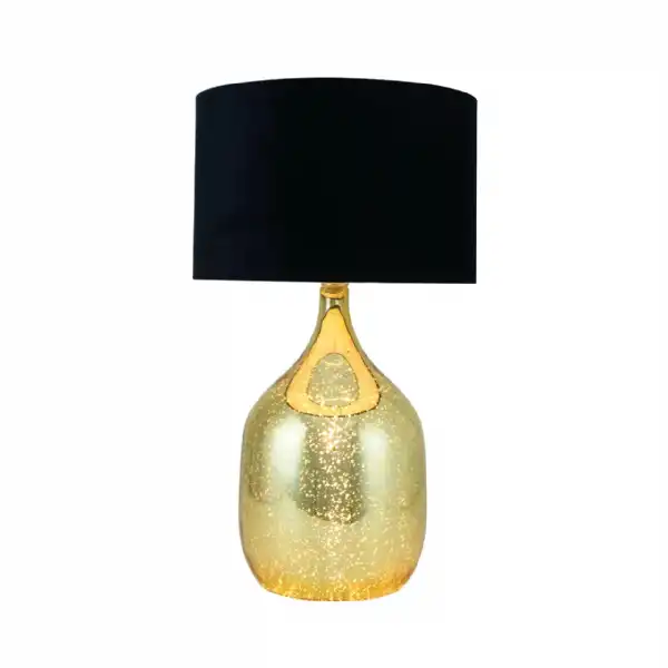 Gold Glass Table Lamp Black Shade
