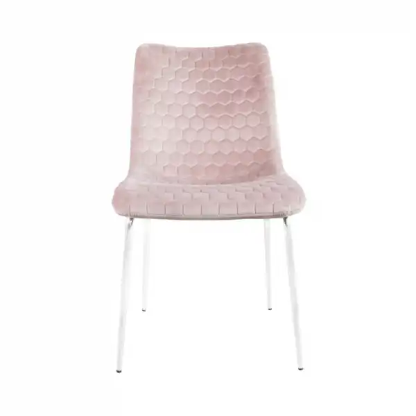 Pink Dining Chair Chrome Legs