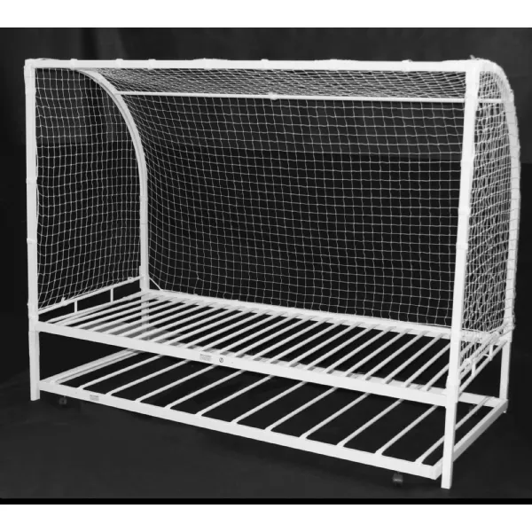 3ft Football Goalpost White Metal Childrens Bed with Trundle