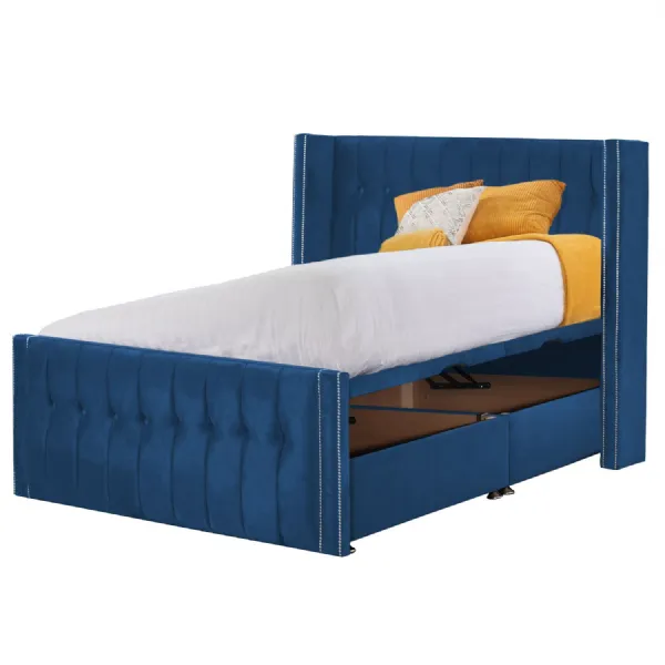 Royal Blue Byrd King Size Bed Frame