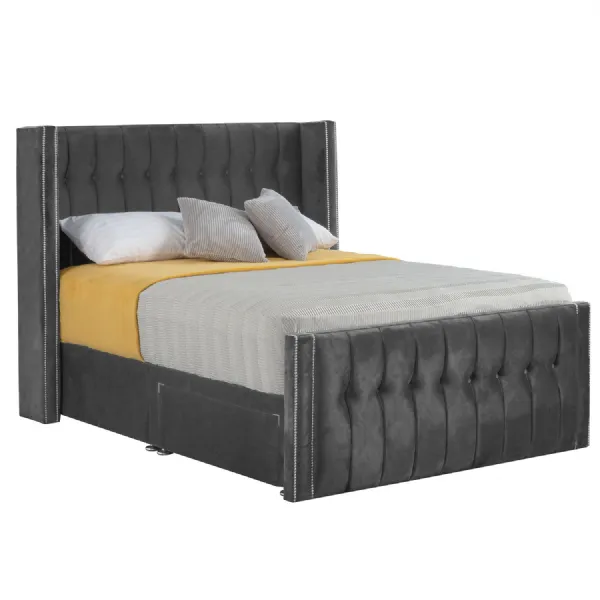 Grey Byrd King Size Bed Frame