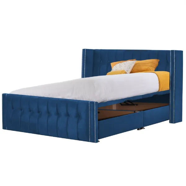 Royal Blue Byrd Super King Size Bed Frame