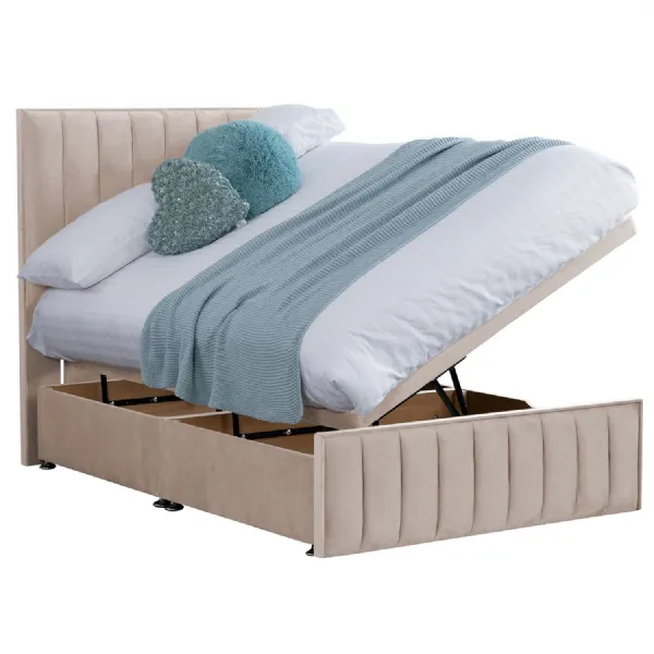 Oyster Harmony Hybrid Small Double Fabric Bed