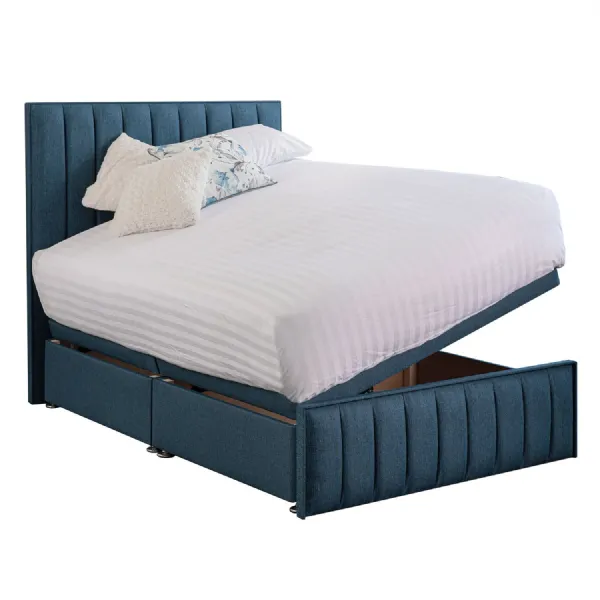 Deep Blue Harmony Hybrid Small Double Fabric Bed