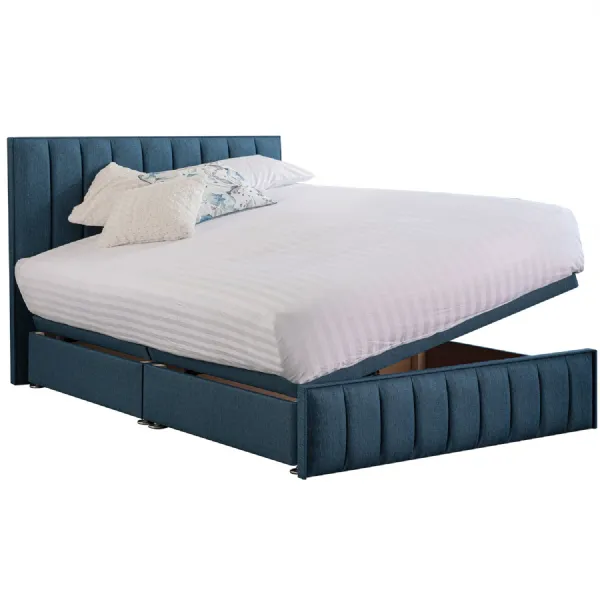 Deep Blue Harmony Hybrid Super King Size Fabric Bed