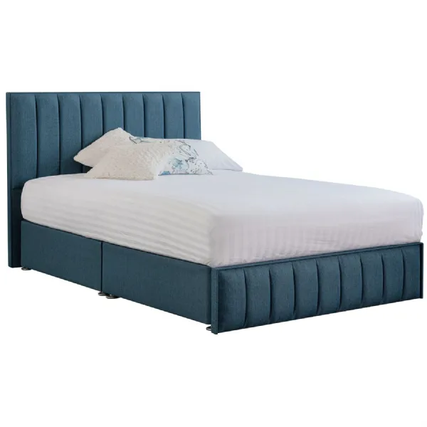 Deep Blue Harmony Hybrid Super King Size Fabric Bed