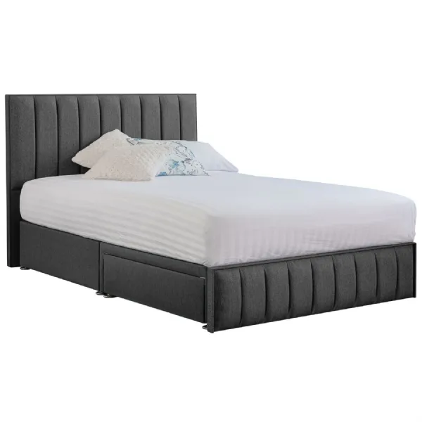 Grey Harmony Hybrid Super King Size Fabric Bed