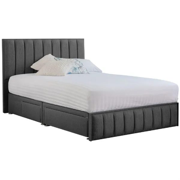 Grey Harmony Hybrid Super King Size Fabric Bed