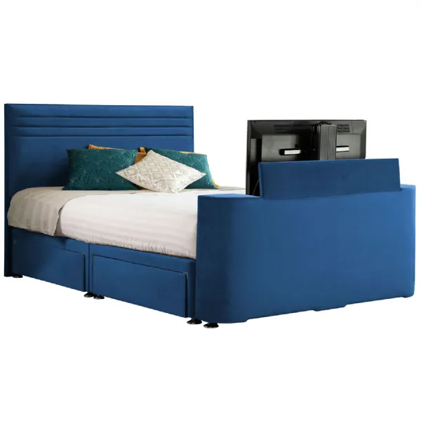 Royal Blue Image Chic Super King Size TV Bed