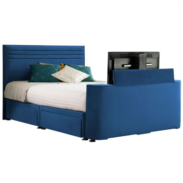 Royal Blue Image Chic Super King Size TV Bed