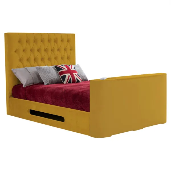 Mustard Loren Standard Double TV Bed