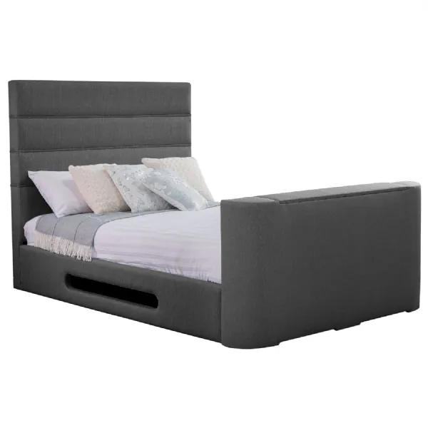 Grey Mazarine Standard King Size TV Bed