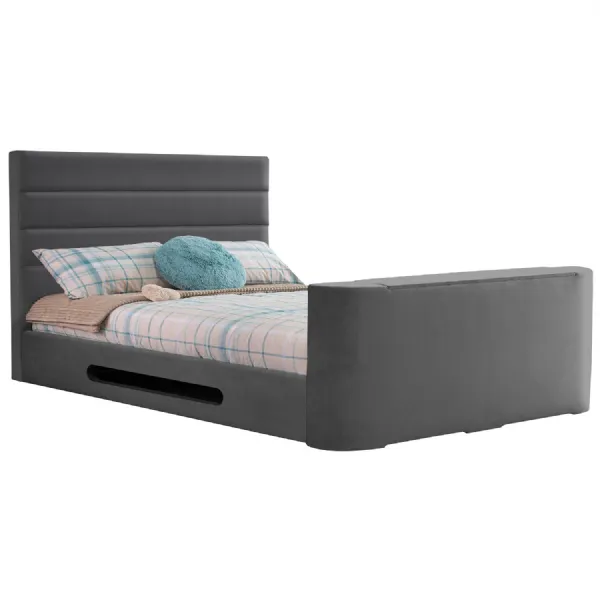 Grey Mazarine Standard Super King Size TV Bed