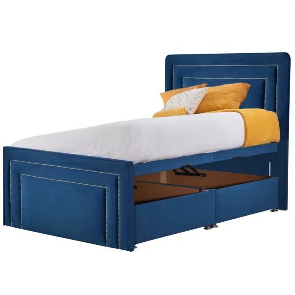 Royal Blue Style Brogan Small Double Fabric Bed