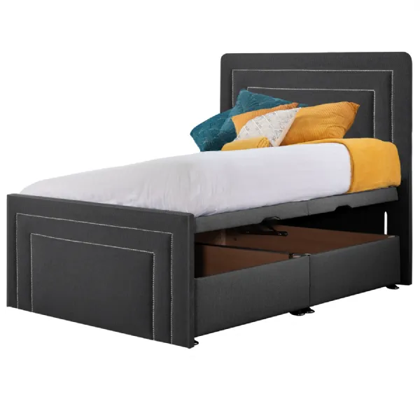 Grey Style Brogan Small Double Fabric Bed