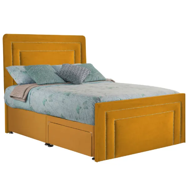 Mustard Style Brogan Small Double Fabric Bed