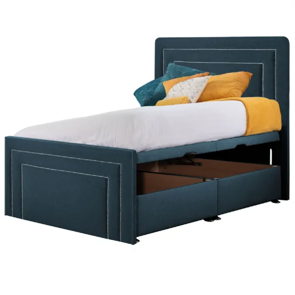 Deep Blue Style Brogan Double Fabric Bed