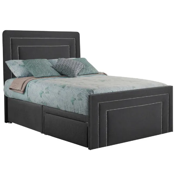 Grey Style Brogan Double Fabric Bed