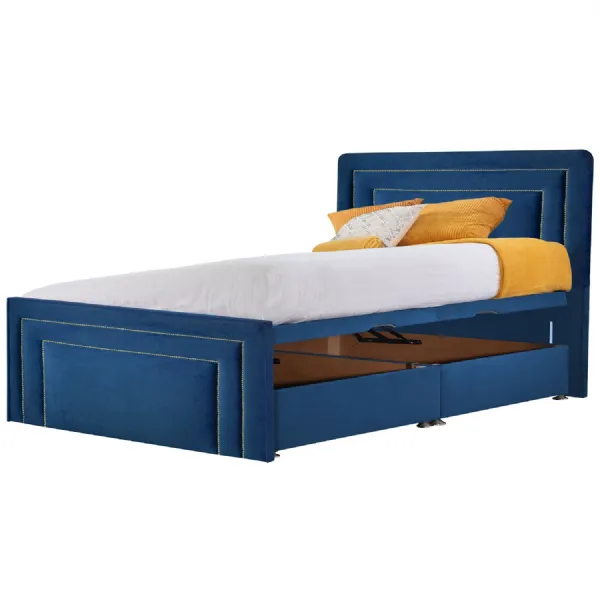 Royal Blue Style Brogan Super King Size Fabric Bed