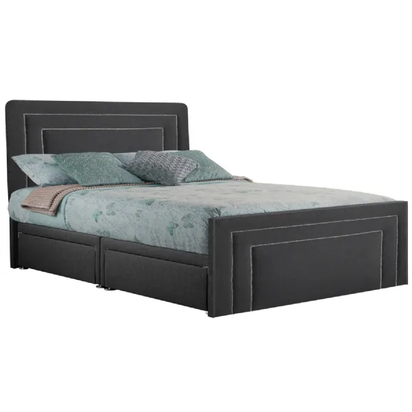 Grey Style Brogan Super King Size Fabric Bed