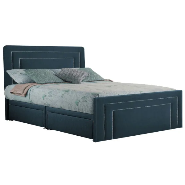 Deep Blue Style Brogan Super King Size Fabric Bed