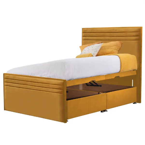 Mustard Style Chic Hybrid Small Double Fabric Bed