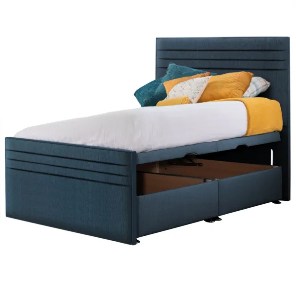 Deep Blue Style Chic Hybrid Small Double Fabric Bed