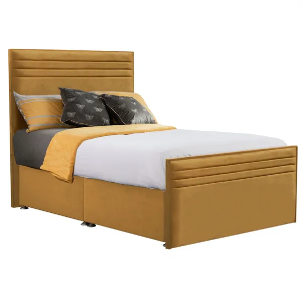 Mustard Style Chic Hybrid Small Double Fabric Bed