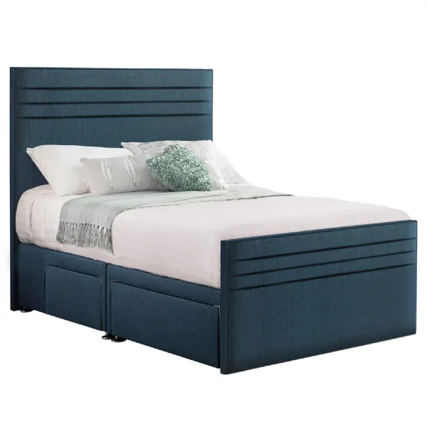 Deep Blue Style Chic Hybrid Small Double Fabric Bed