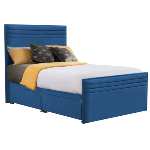 Royal Blue Style Chic Hybrid Double Fabric Bed