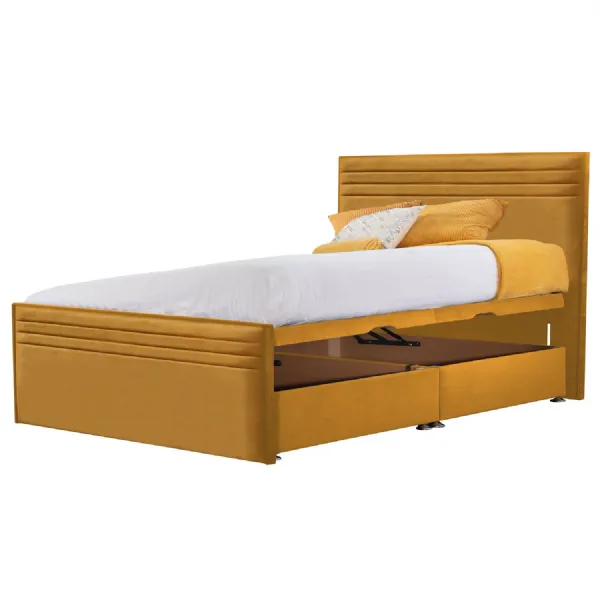 Mustard Style Chic Hybrid Super King Size Fabric Bed