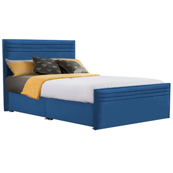 Royal Blue Style Chic Hybrid Super King Size Fabric Bed