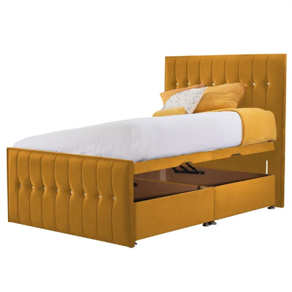 Mustard Style Sparkle Hybrid Small Double Fabric Bed