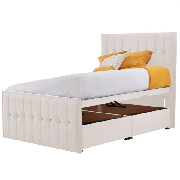 Oyster Style Sparkle Hybrid Small Double Fabric Bed