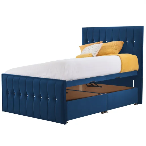 Royal Blue Style Sparkle Hybrid Small Double Fabric Bed