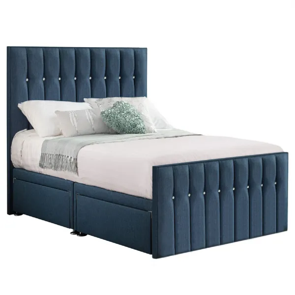 Deep Blue Style Sparkle Hybrid Small Double Fabric Bed