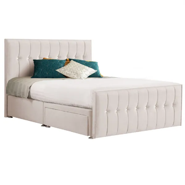 Oyster Style Sparkle Hybrid Super King Size Fabric Bed