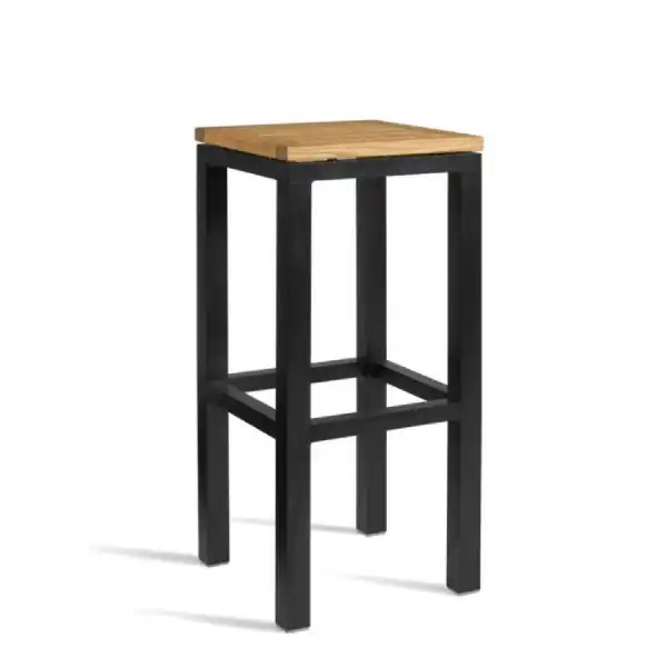 Outdoor High Stool with Wooden Seat