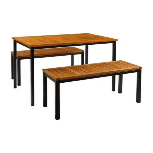 Outdoor 120cm Dining Table And 2 Benches