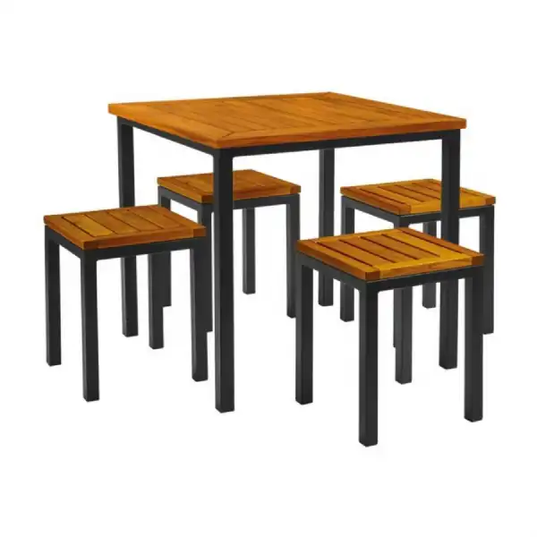 Niece Outdoor 80cm Dining Table And 4 Low Stools